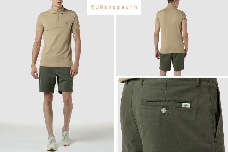 Phối quần short kaki Lacoste cùng áo polo năng động