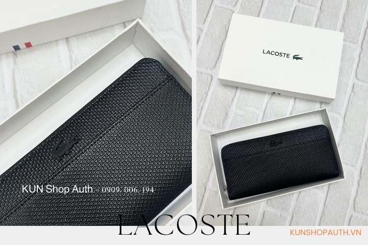 Ví da Lacoste chất liệu cao cấp, độ hoàn thiện cao