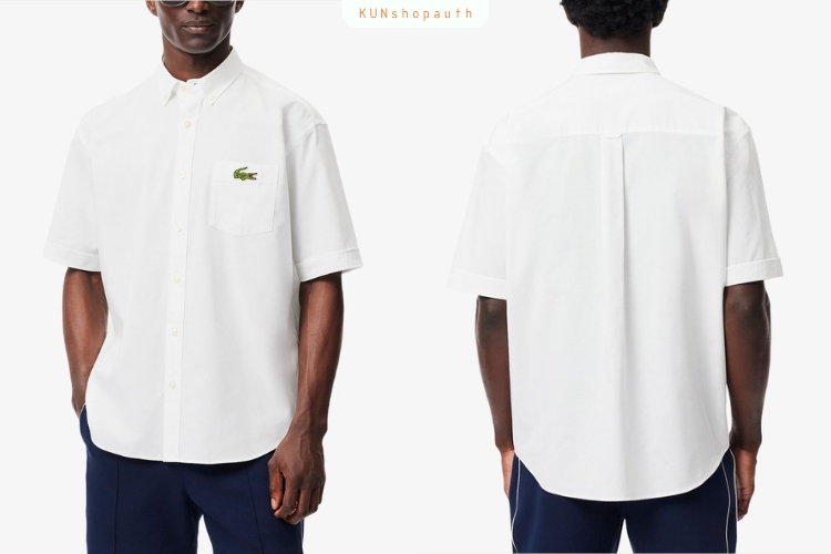 Áo Lacoste trắng luôn là một trong những lựa chọn hàng đầu cảu quý ông