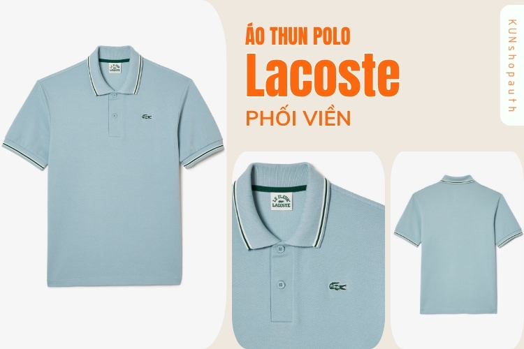 Áo thun polo Lacoste phối viền