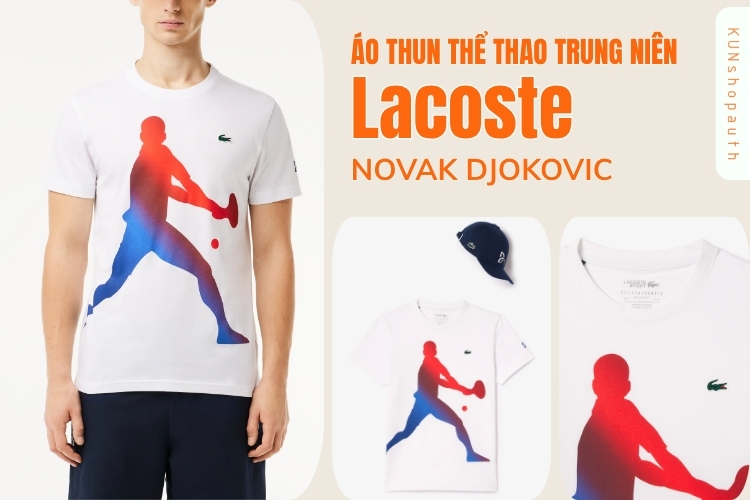 Áo thun thể thao trung niên Lacoste x Novak Djokovic